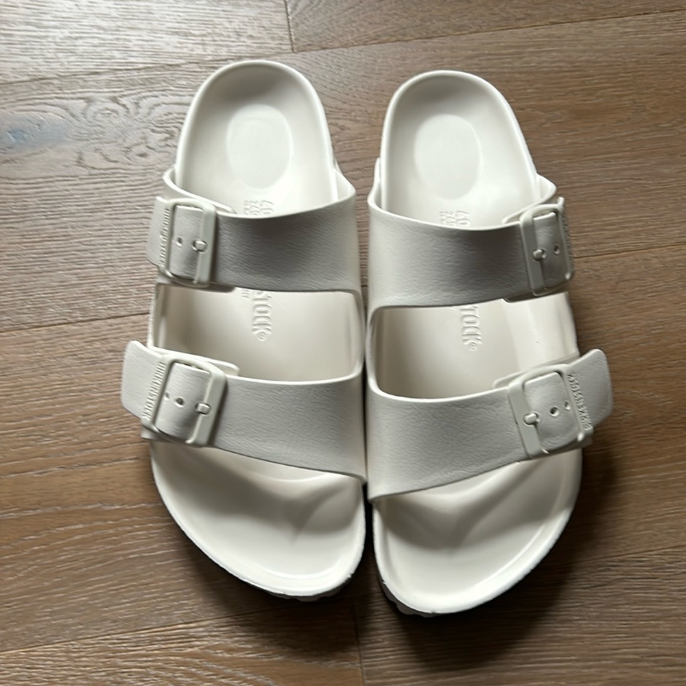 Birkenstock eggshell sandals size 9-9.5.